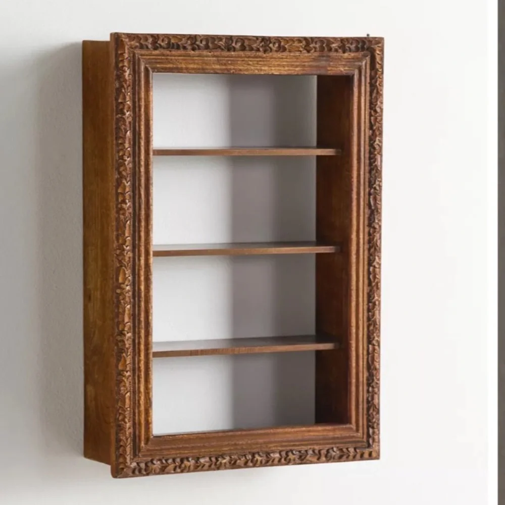 Elegant Brown Wooden Wall Shelf
